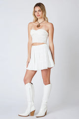 Vanessa White Tiered Mini Skirt