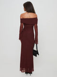 Consideration Long Sleeve Maxi Dress Chocolate