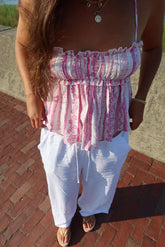 Be My Baby Pink Boho Print Babydoll Top