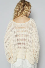 Carmen Cream Oversized Sheer Sweater