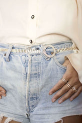 Shining Bright Crystal Gold Circle Belt