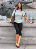 Emlynn Off Shoulder Top Blue Stripe