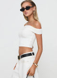 Channel Off The Shoulder Top White