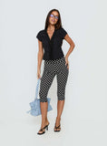 Perennial Frill Plunge Neck Top Black