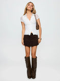 Melaniya Button Up Top White