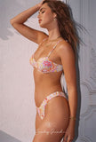 Shes Got a Way Orange Groovy Floral Bikini