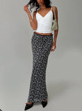 Emily Maxi Skirt Blue Black Floral