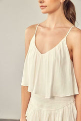 San Antonio Cream Ruffle Romper