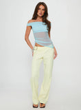 Vesira Mesh Off Shoulder Top Blue