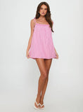 Little Wonders Frill Smock Mini Dress Pink Stripe