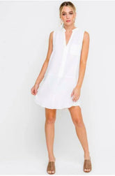 Lush Emma White Sleeveless Shift Dress