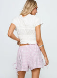 Bubbia Tie Up Shorts Purple White