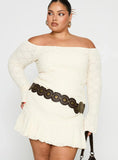 Vancesca Off Shoulder Long Sleeve Mini Dress Curve