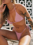 Jenner Tie Side Ruched Bikini Bottom Pink
