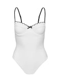 Claryssa Scallop One Piece White Black