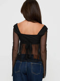 Fiorello Long Sleeve Top Black