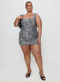 Miss Me Sequin Mini Dress Silver Curve