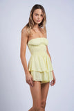 Gigi Yellow Strapless Romper Dress