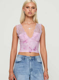 Typha Top Pink Floral
