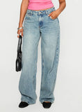 Edge Of Town Mid Rise Straight Leg Jeans Vintage Blue