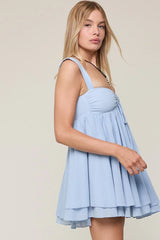 Layla Light Blue Babydoll Mini Dress