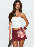 Isaria Knit Mini Skirt Red
