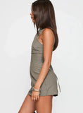 Yumiko Romper Green Stripe Tall