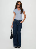 Good Reason Cap Short Sleeve Shirt Blue Stripe