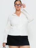 Emersonne Button Up Top White Curve