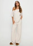 Bekki Wide Leg Knit Pant Oat