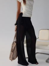 Jaedon Chiffon Layered Pants Black