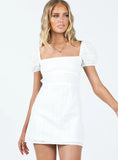 Havena Anglaise Mini Dress White