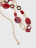 Felon Beaded Chain Belt Gold Red