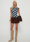 Nova Top Retro Stripe Blue