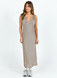 Nellie Midi Dress Black Beige