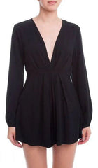 Intense Situation Black Deep V Romper