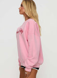 Princess Polly Classic Crew Neck Sweatshirt Bubble Text Pink