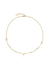 Ettika Subtle Butterflies and Pearl Necklace