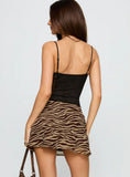 Feed The Soul Mini Skirt Brown Zebra