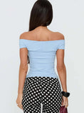 Maxeina Off Shoulder Twist Top Blue