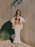 Mercer Linen Blend Maxi Skirt Black White