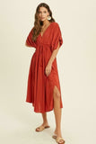 Truly Perfect Brick Red Midi Dress