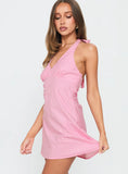 Stassia Halter Mini Dress Pink Stripe