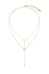 Dainty Gold Layered Crescent Moon Necklace Set