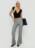 Joanah Tie Waist Pant Grey Pinstripe