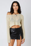 Jennifer Gold Sheer Knit Crop Top