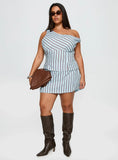 Del Rio Off The Shoulder Top Blue Maroon Curve