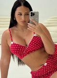 Slumber Pointelle Sleep Bralette Red Curve
