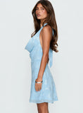 One Moment Cowl Neck Mini Dress Baby Blue