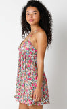 Viviane Pink Floral Babydoll Mini Dress